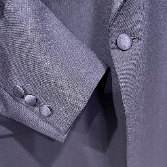 Jos A Bank Notch Collar Tuxedo Suit Black Mens 42R Jacket 36R Pleated Pants - Picture 4 of 12